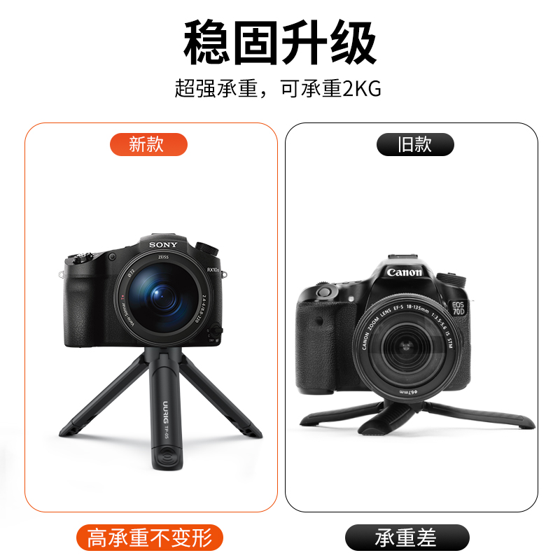 UURIG迷你桌面三脚架延长大疆灵眸osmo mobile6手机稳定器3配件OM5/4手持运动相机直播拍照便携微单三角支架 - 图1