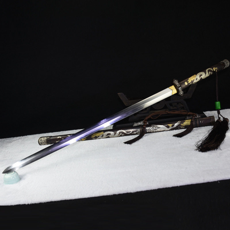 龙泉市刀剑花纹钢烧刃四面影视宝剑一体防身手工唐剑冷兵器未开刃,淘宝优惠券,粉丝福利购,淘宝优惠卷