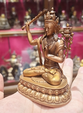 文殊/文殊师利佛像/文殊菩萨/江白央/10cm 紫铜佛像佛堂供奉摆件