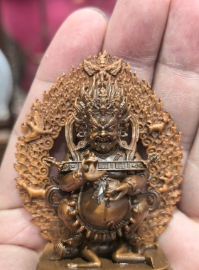 宝帐怙主/大黑天/玛哈嘎拉/红棒玛哈嘎拉/6cm 紫铜藏传萨迦派佛像