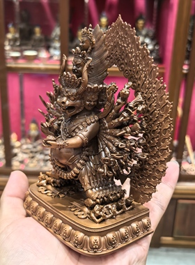 大威德/独雄/大威德金刚/独勇大威德/15cm紫铜佛像佛堂供奉摆件