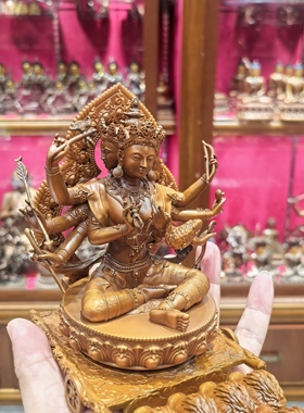 摩利支天/斗姆元君/具光佛母/15cm紫铜佛像铜像梵天佛堂供奉摆件