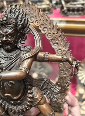 四臂金刚手/金刚手/金刚手菩萨/多吉/17cm紫铜佛像藏传佛堂摆件