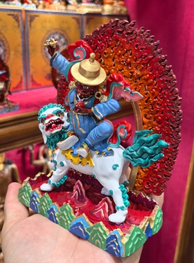 单坚护法/丹坚护法/金刚善/单坚多杰列巴/15cm紫铜财神佛堂摆件