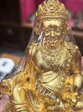 黄财神/赞巴拉/藏巴拉/10公分纯银镀金佛像藏传梵天造像佛堂摆件