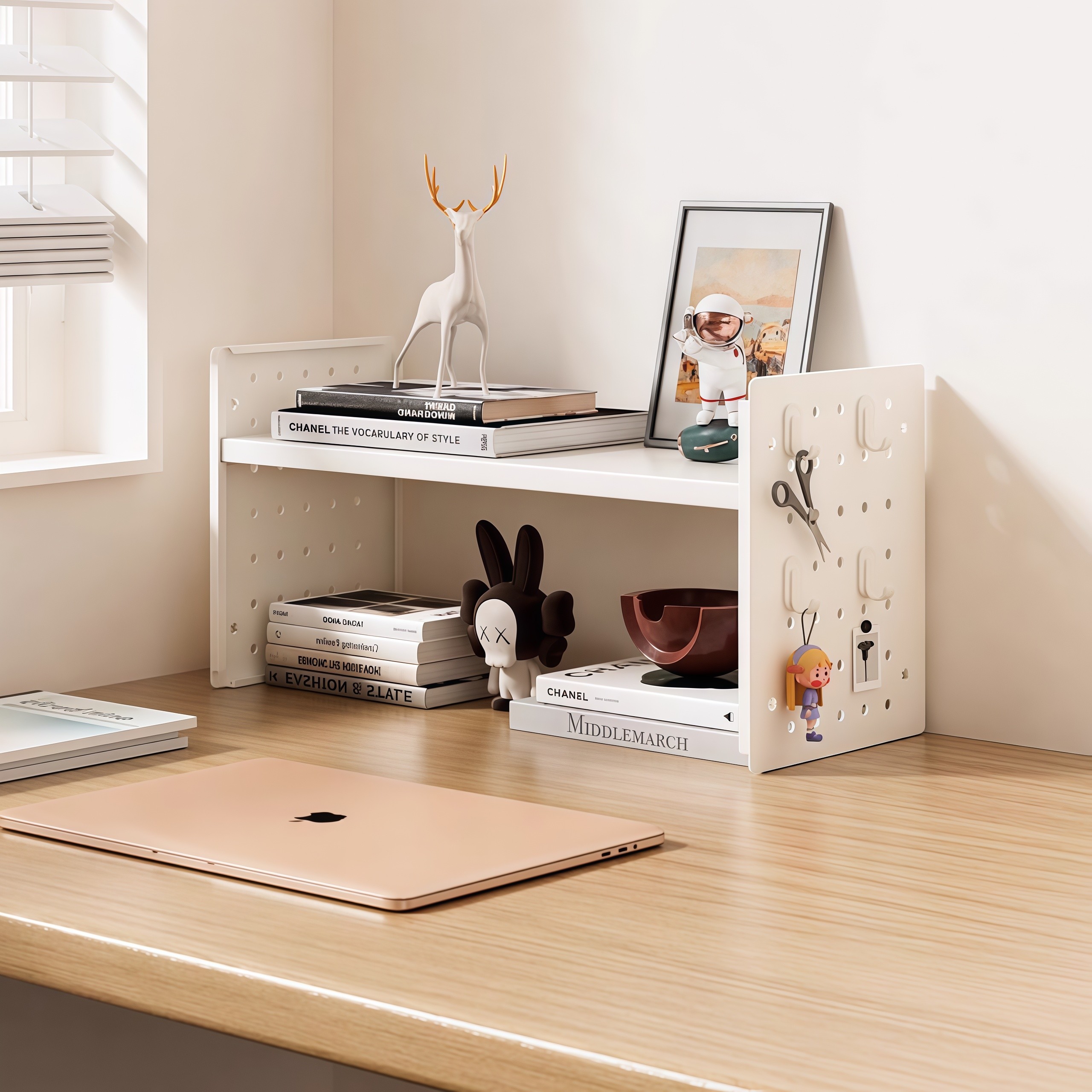 卧室桌面置物架洞洞板书桌收纳架学生宿舍免打孔多层铁艺整理架子,淘宝优惠券,粉丝福利购,淘宝优惠卷