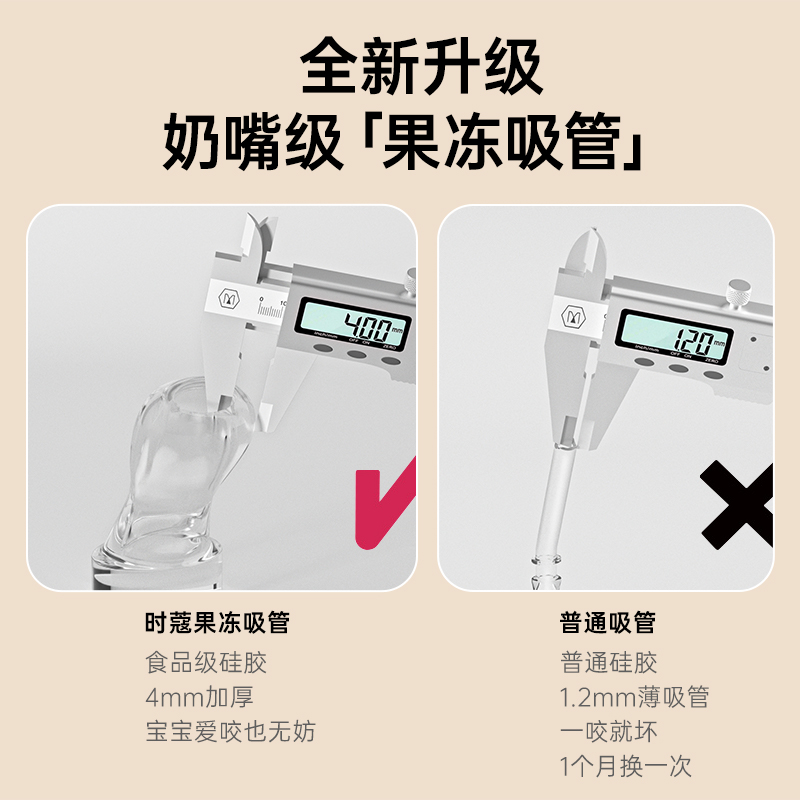 SKULD时蔻儿童保温杯上学专用婴儿宝宝外出学饮吸管鸭嘴杯3岁以上