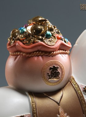 锵锵陶瓷马上发财马摆件马上有钱办公室招财马摆件客厅装饰礼品