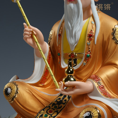 锵锵太上老君骑牛陶瓷像三清道祖道德天尊高档彩绘家居佛像摆件 - 图1