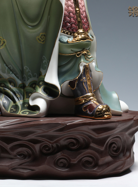 锵锵20至32寸立刀关公神像高档陶瓷武财神关二爷玄关客厅关羽摆件