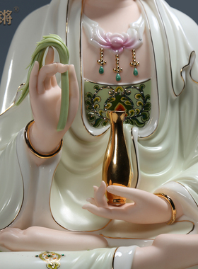 锵锵现代家居风格德化瓷观音像