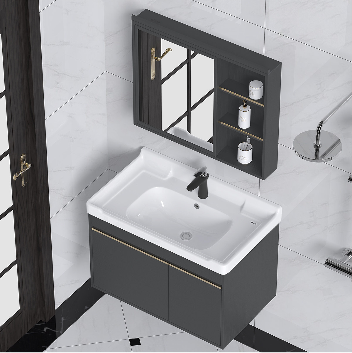 陶瓷盆半c嵌入式洗手盆卫生间洗漱台洗脸盆方形台上盆面盆