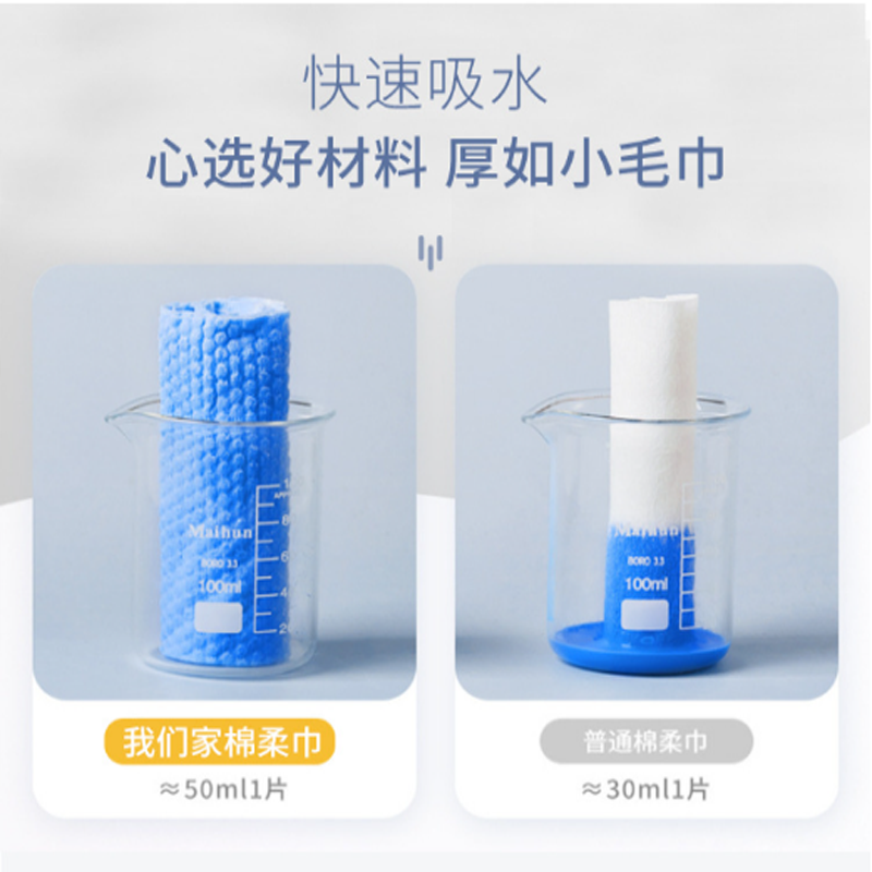 植棉正品一次性洗脸巾植棉悬挂抽取式加大加厚干湿两用绵柔擦脸巾-图2