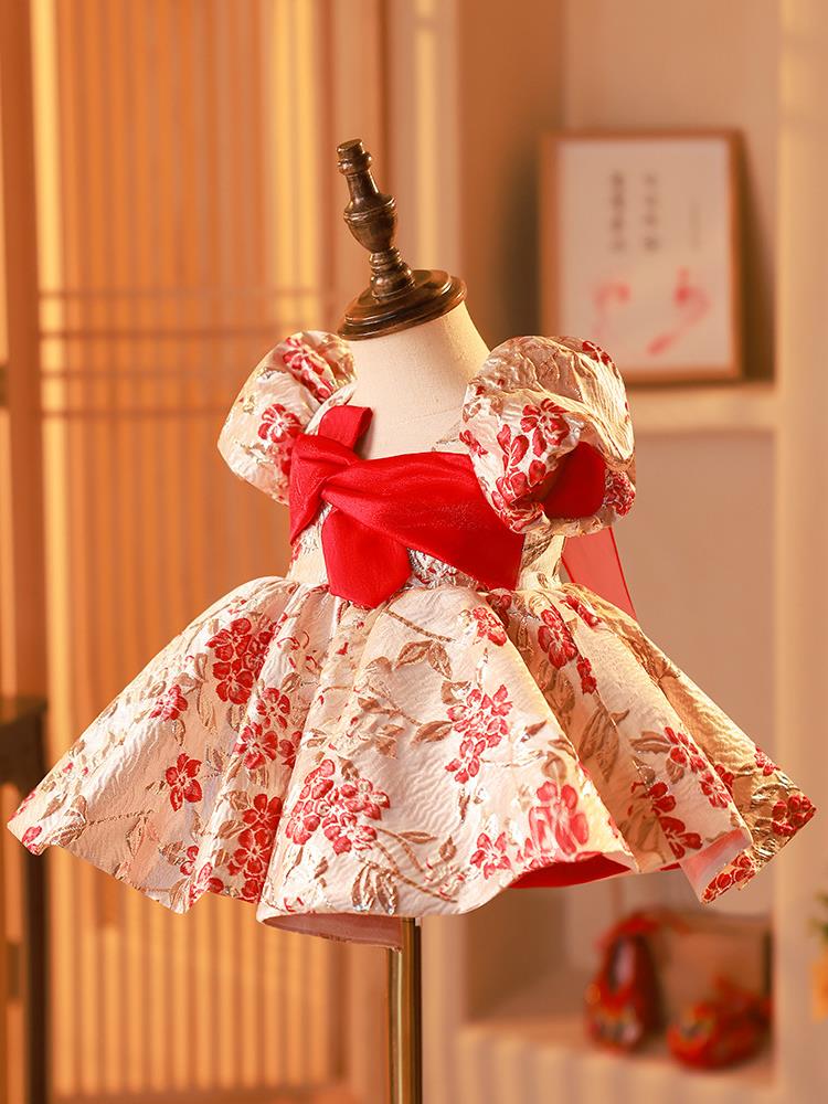 夏季周岁宴礼服钢琴考级礼服女童裙子平时可穿高端洋气花童公主裙-图2