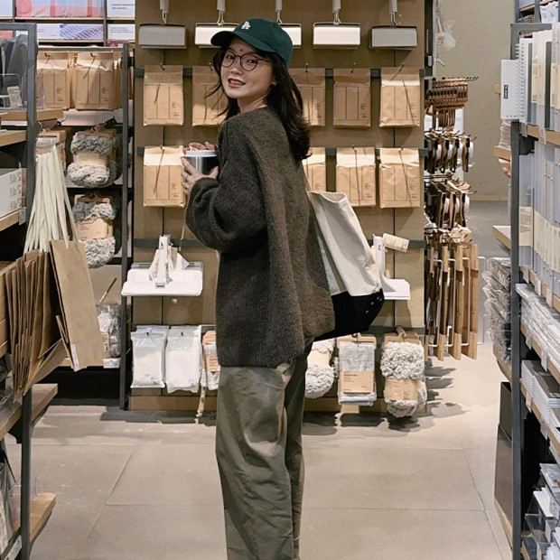 coca日本毛衣女慵懒显瘦正肩厚款