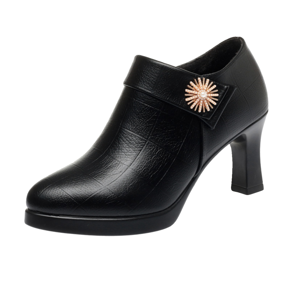 真皮深口女士单鞋防水台秋季高跟鞋旗袍走秀鞋细跟防水台妈妈皮鞋,淘宝优惠券,粉丝福利购,淘宝优惠卷