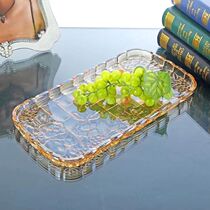 Flavents crystal glass rectangular tray European-style creative fruit tray with tea tray tray tray 1399