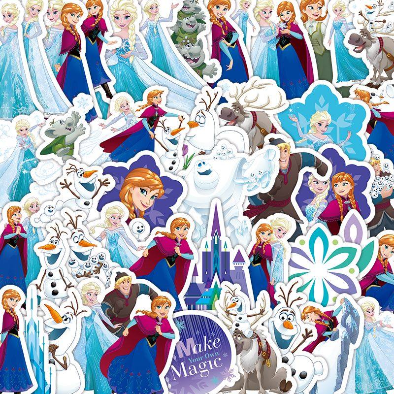 98张迪士尼冰雪奇缘镭射贴纸卡通安娜艾莎公主手机壳手账装饰贴画,淘宝优惠券,粉丝福利购,淘宝优惠卷