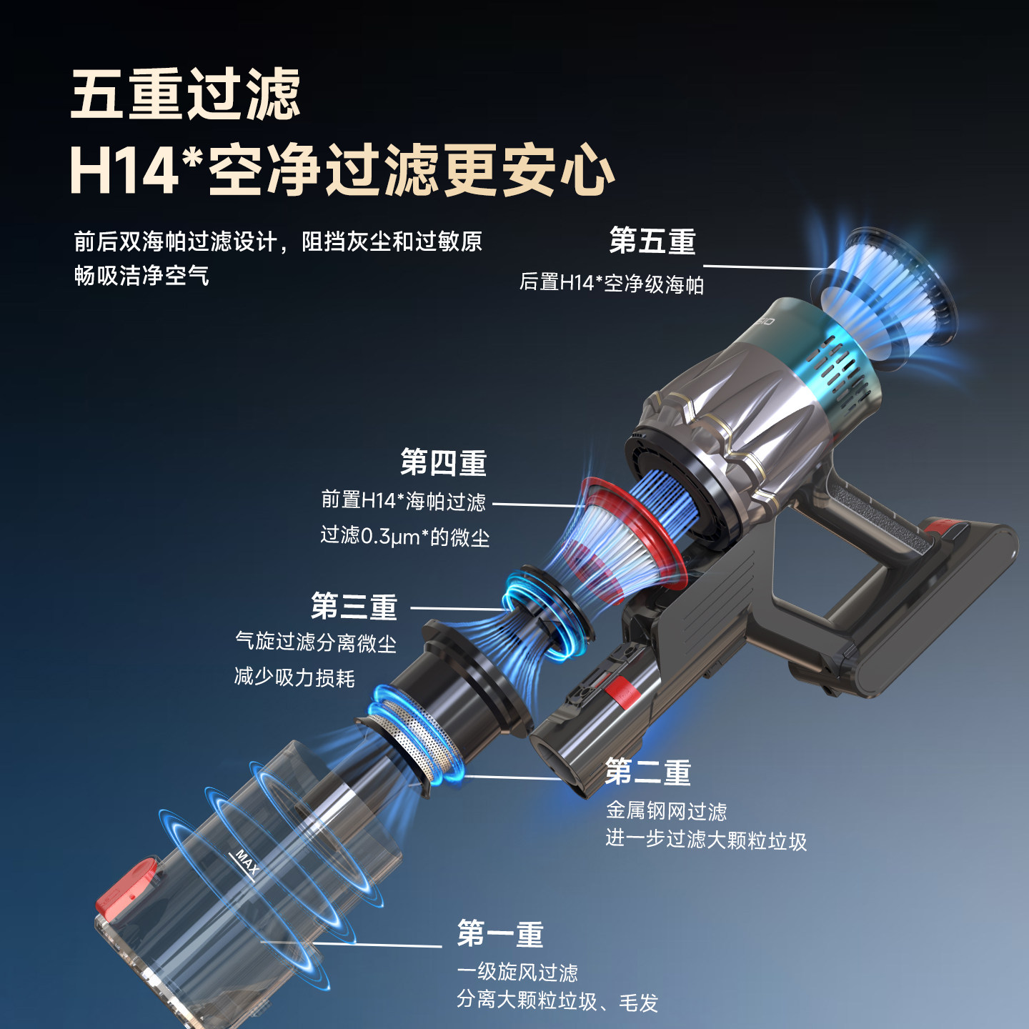 百吉诺无线吸尘器大吸力家用猫毛大功率手持地毯大功率吸尘机V10