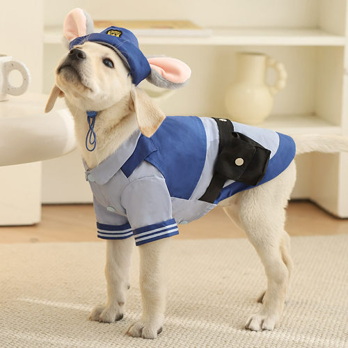 迪士尼疯狂动物城猫咪衣服朱迪兔子警官cos服狗狗可爱帽子装饰 - 图0