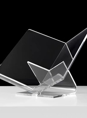 现代新中式皮革托盘茶具亚克力书架创意摆件桌面茶几装饰品样板间