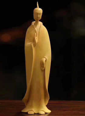 跨境黄杨木雕北魏佛桌面摆件家居礼品装饰品圆雕禅意古典