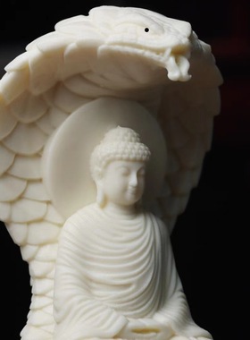 跨境厂家直供象牙果蛇护佛陀大日如来摆件家居释迦牟尼佛摆饰