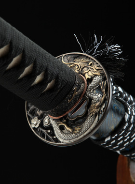 龙泉市刀剑花纹钢烧刃日式冷兵器手工一体宝剑指挥刀硬剑未开刃