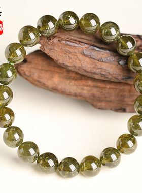 跨境蓓蓓福 天然沙佛莱圆珠手链 绿色石榴石捷克绿手串 厂家直销