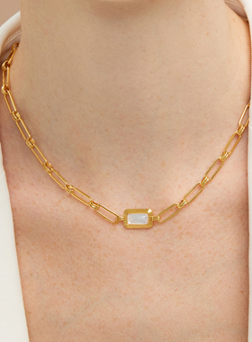 Neverfar画框贝母环扣项链