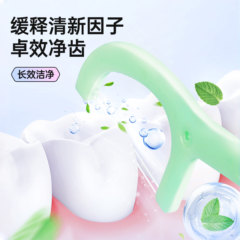 GRAREY格瑞亚牙线超细薄荷味双线一次性剔牙线签盒便携装牙线棒 - 图3