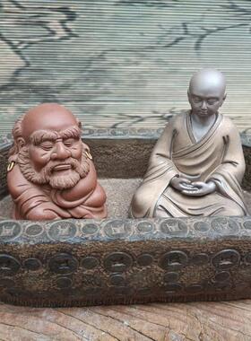 仿古石雕金钱聚宝盆寓意