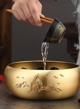 景泰蓝纯铜20CM茶洗中式家