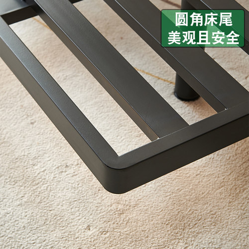 现代简约悬浮床架极简铁床拼接无床头铁架床铁艺双人排骨架悬空床 - 图2