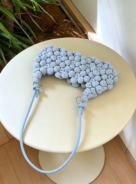 韩系泡芙花朵腋下包手工diy材料包大容量上班通勤单肩包拍照出片