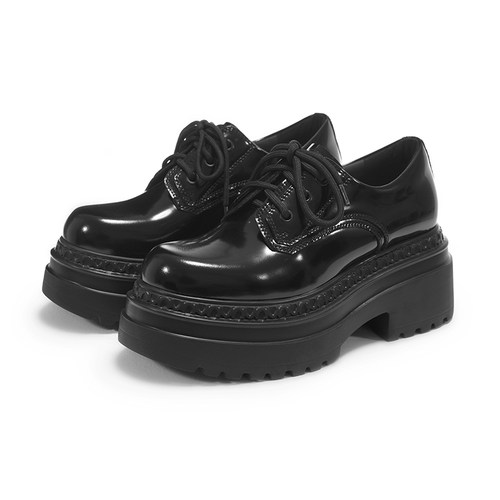 【秦岚沈月同款】VITTORIO VENTURA薇薇燃 牛皮增高厚底德比单鞋 - 图1