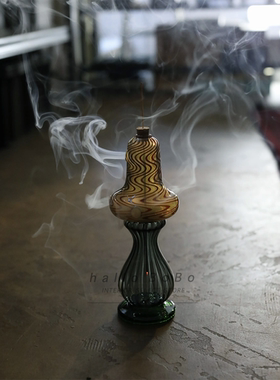 日本制复古氛围感手吹玻璃香炉