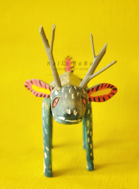 日本进口墨西哥手工动物木雕摆件