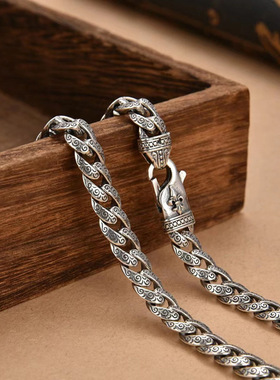 新款好意头卷草纹船锚项链复古朋