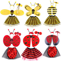 Children Bee Angel Wings Back Style Performance Props Insect Clothing Ladybug Wings Skirts Three Or Four Sets