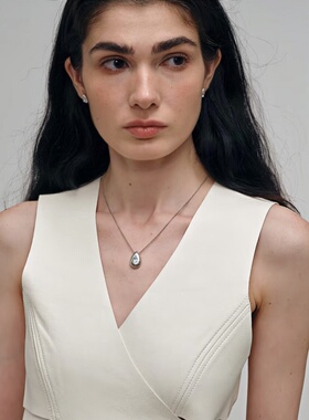 天然海蓝宝项链女款925银