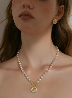原创设计星语纽扣珍珠项链