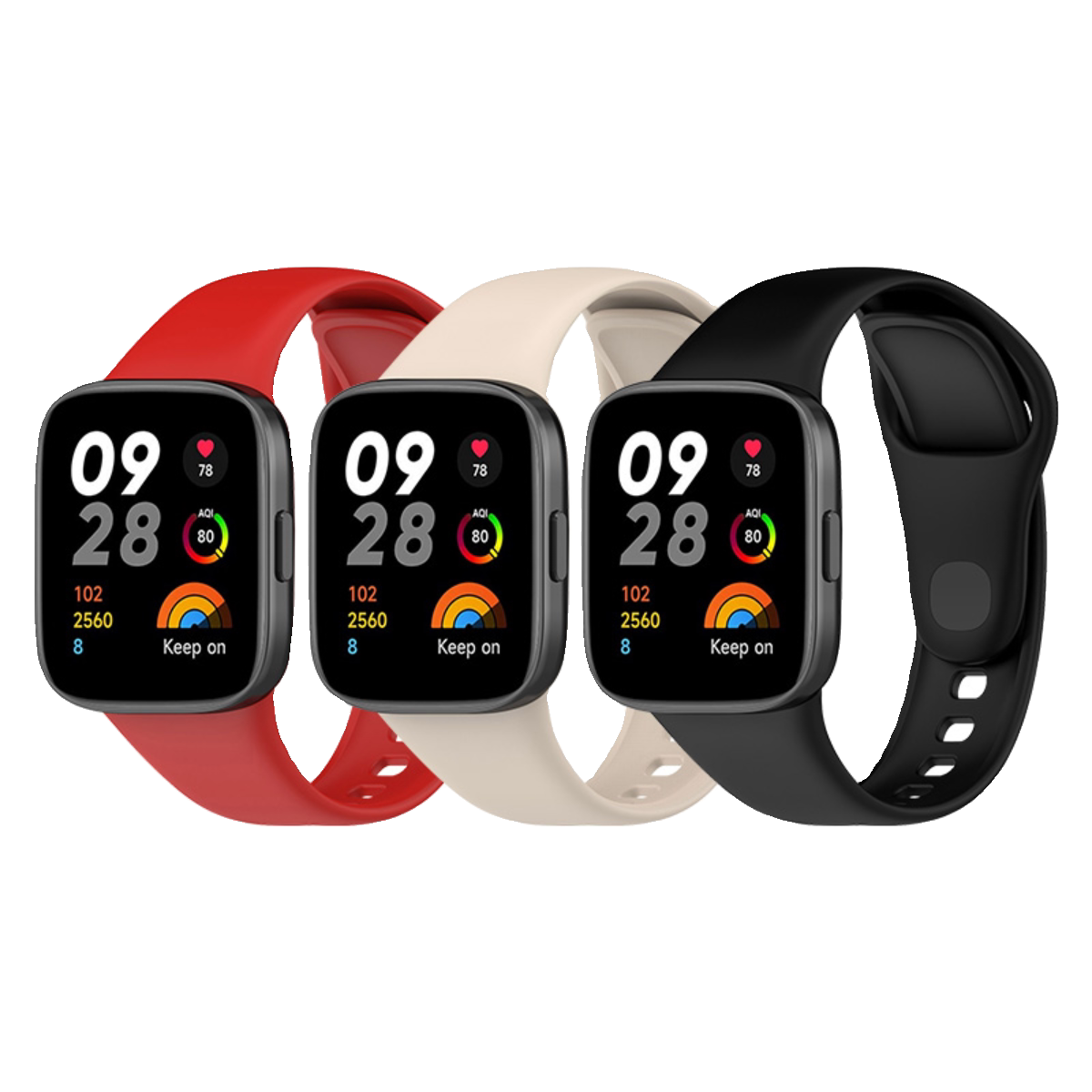 适用红米手表1/2/3代青春版替换表带Redmi Watch智能运动硅胶腕带