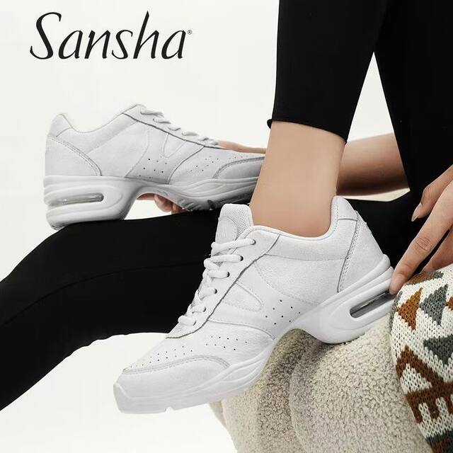 Sansha modern dance shoes sneakers soft sole leather air cushion