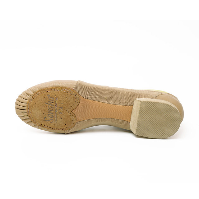 Elastic mesh jazz dance shoes sansha leather training shoes