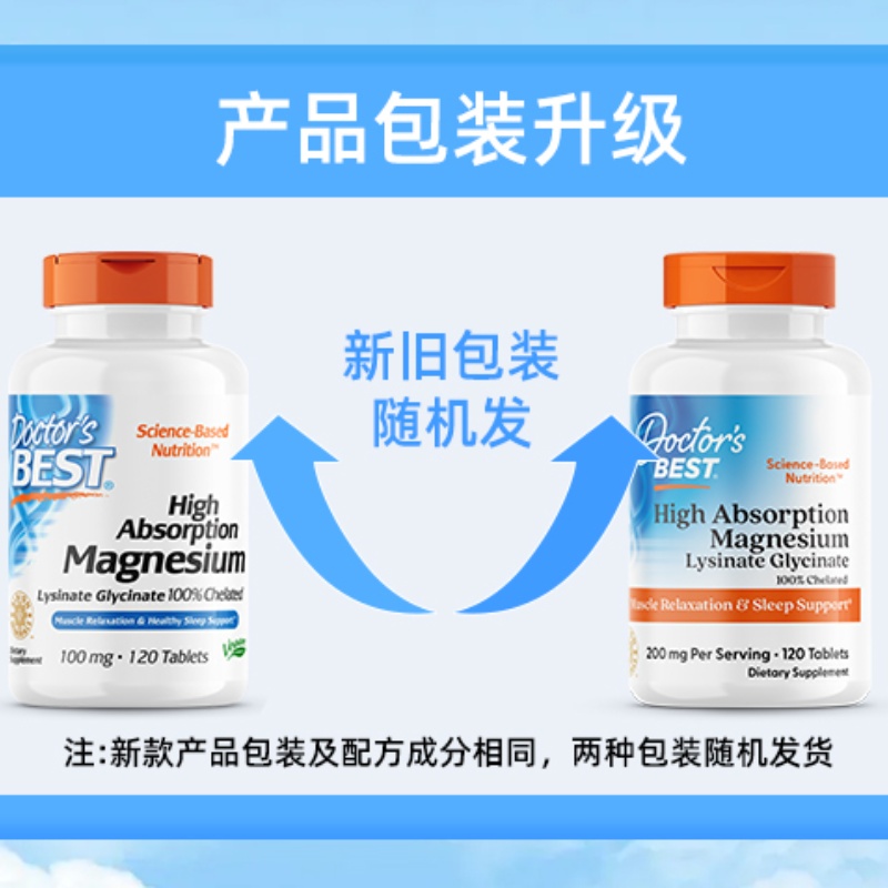 品牌授权Doctors Best多特倍斯镁片甘氨酸镁200mg120片/240片新版 - 图0
