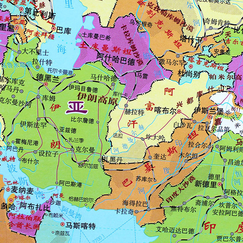 2024新版世界地图 超大1.5米X1.1米可标记学生办公通用墙贴装饰画 - 图2