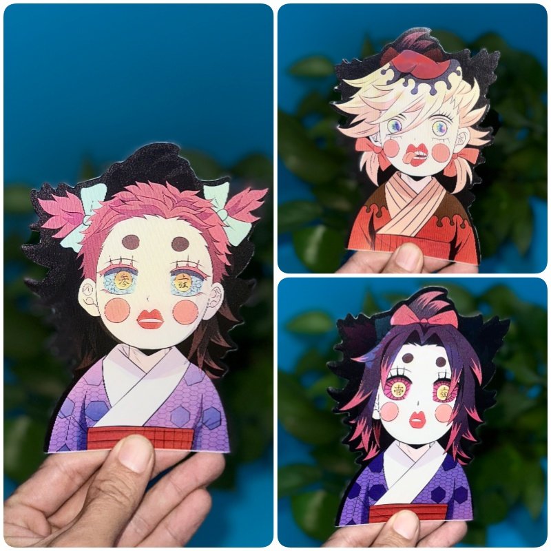 猗窝座 上弦三 鬼灭之刃 恋雪 3D渐变 变图 光栅卡片贴纸 冰箱贴,淘宝优惠券,粉丝福利购,淘宝优惠卷