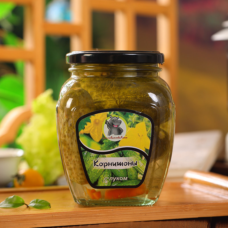 俄式酸黄瓜俄罗斯风味泡菜小黄瓜进口罐头500g即食下饭菜汉堡包邮
