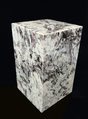 轻奢天然大理石方形花架边几墩子